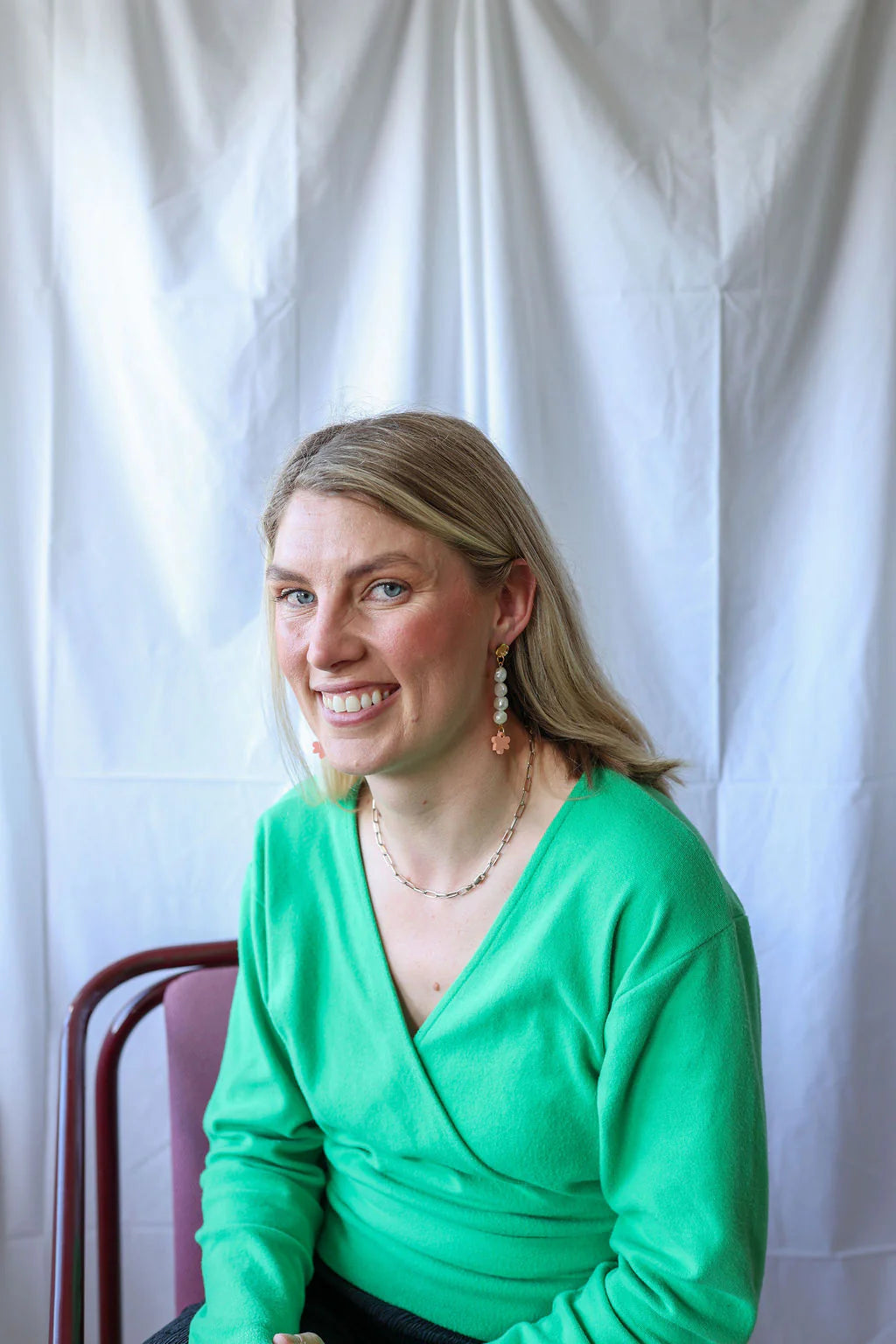 Arcadia Earrings - Pearlys with Pale Pink