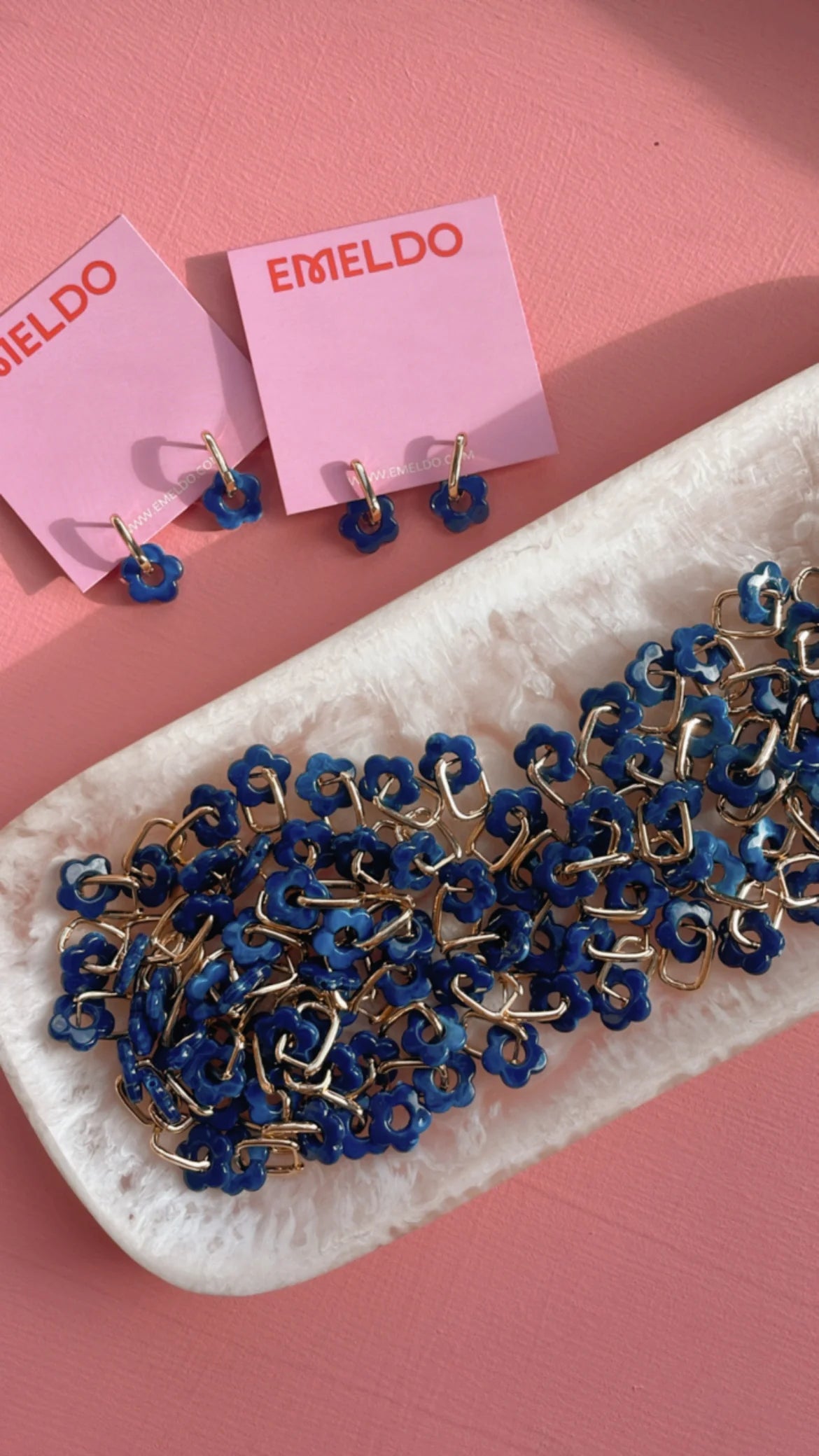 Marlow Mini Hoops - Blue Flower