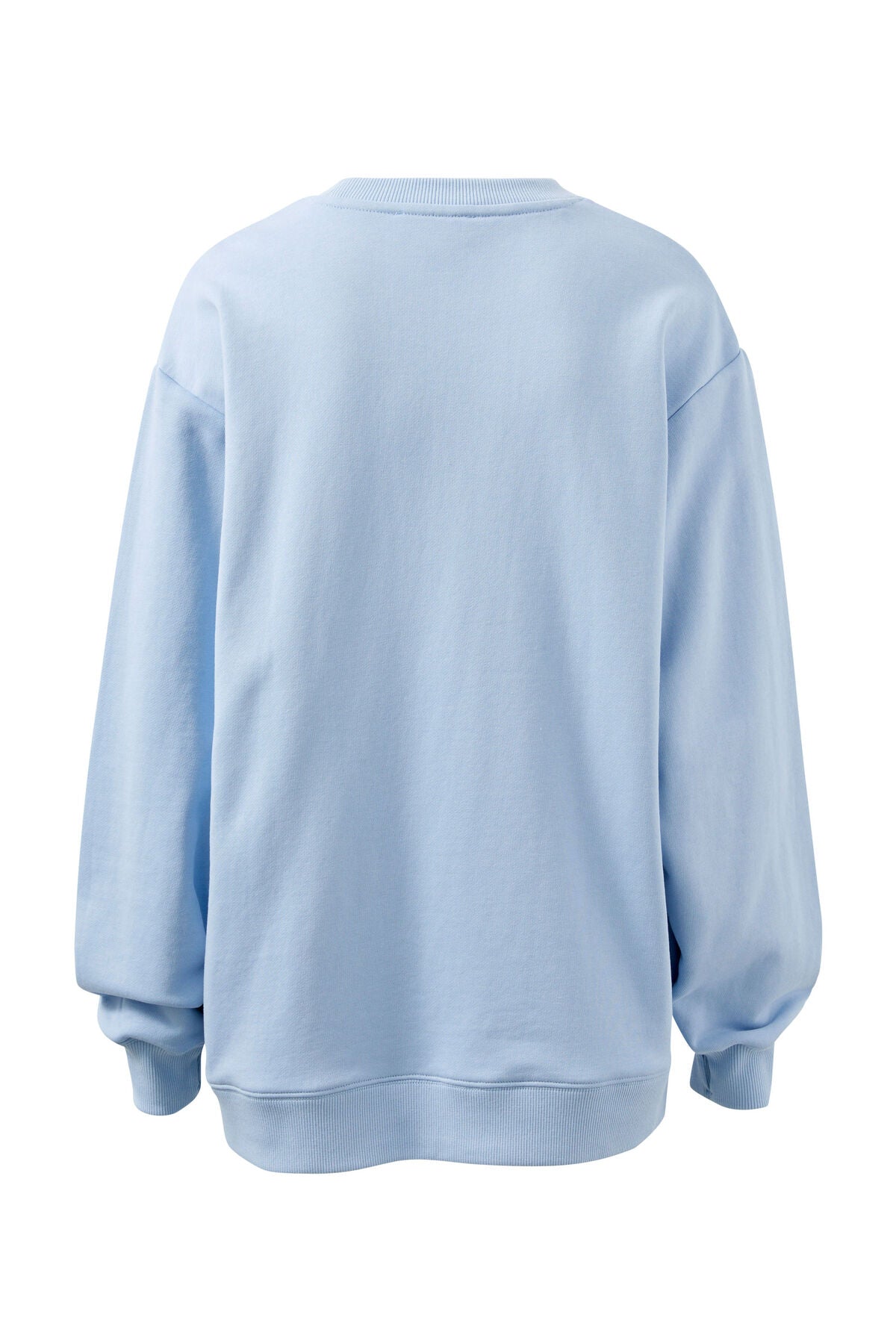 Isla Oversized Slouchy Crew - Chalk blue heritage logo