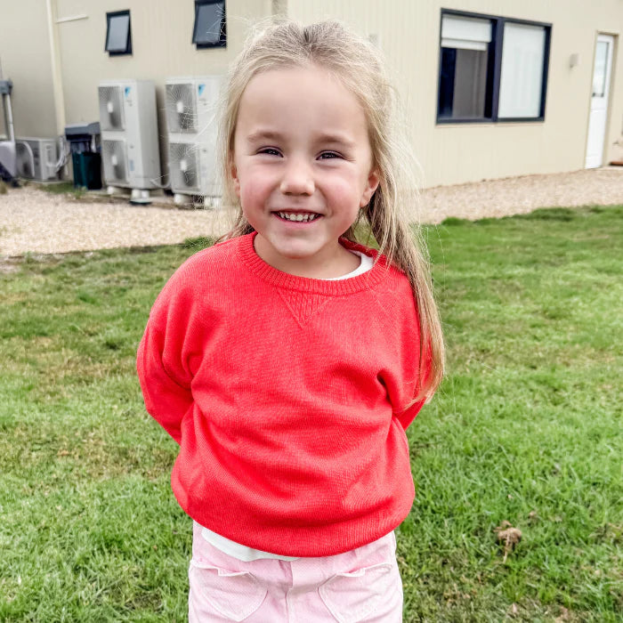 100% Australian Merino Wool Jumper - Cherrie Red