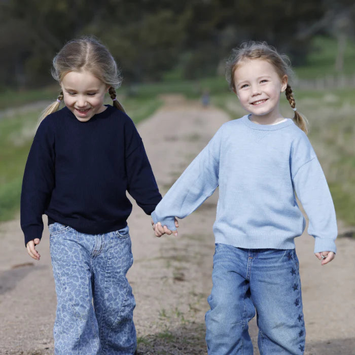 100% Australian Merino Wool Jumper - Sky Blue