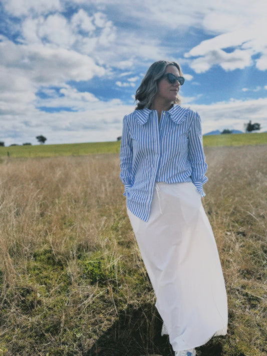 The Peta Shirt Blue Stripe