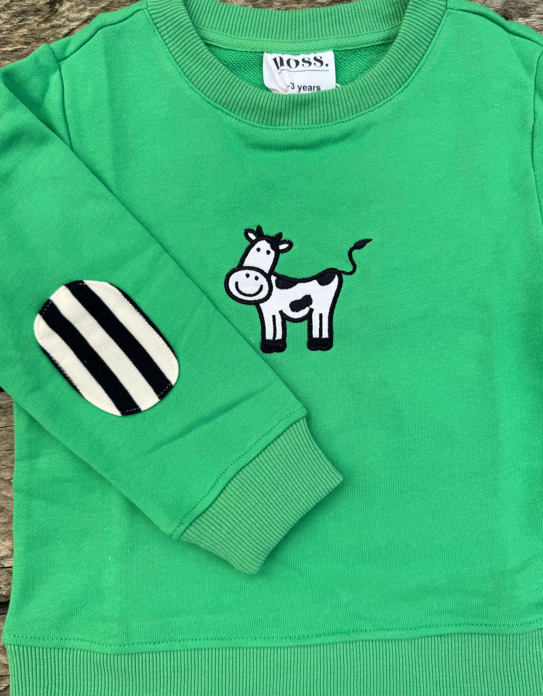 Kids Jumper - Green Cow