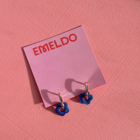 Marlow Mini Hoops - Blue Flower