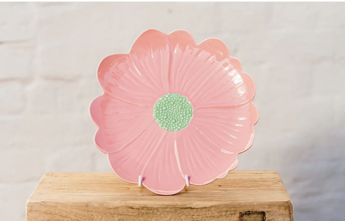 Plates - Pink and Green Flower