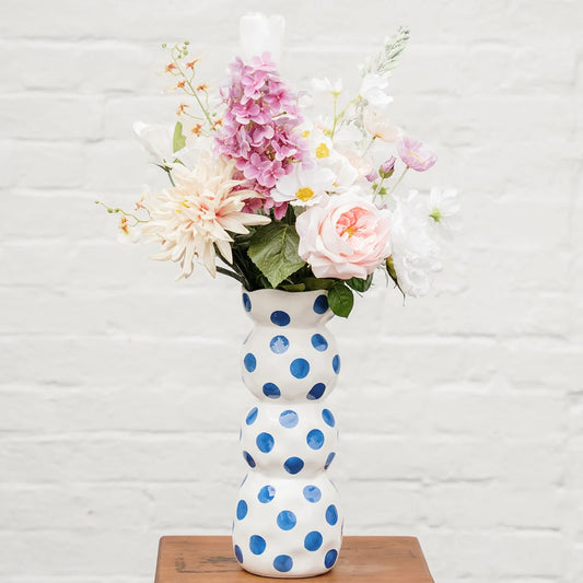3 tier Vase - Classic Blue Spots ** Local pick up only**