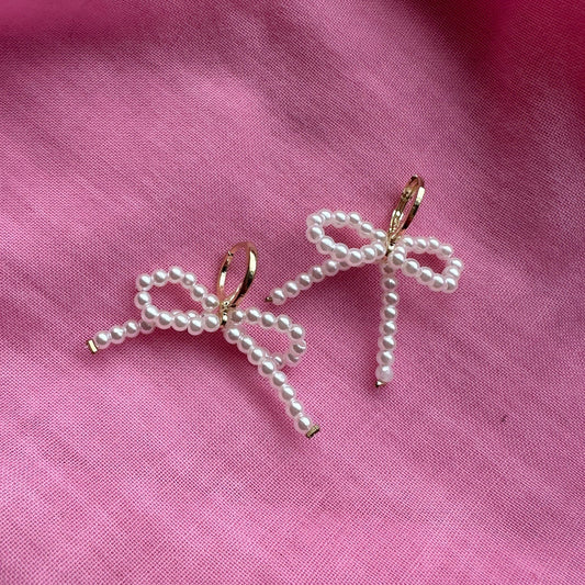 Mini Beaded Bow Earrings