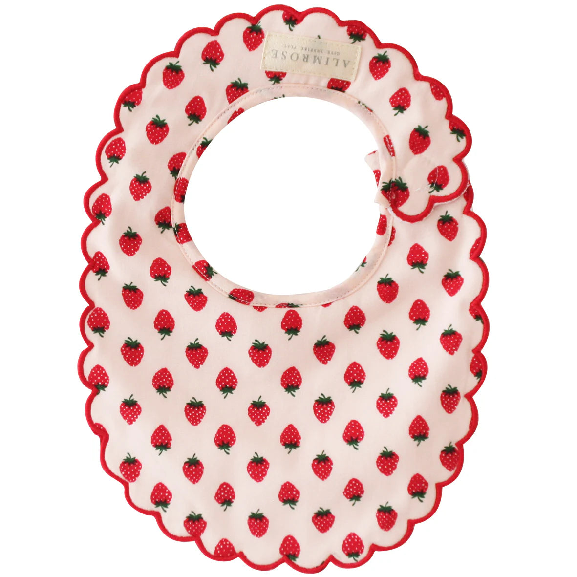 Scallop Bib - Strawberries