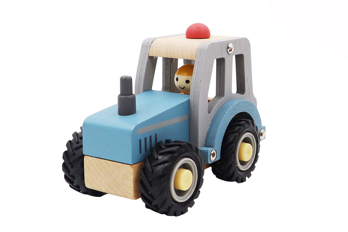 Tractor with Rubber Wheels  - Blue