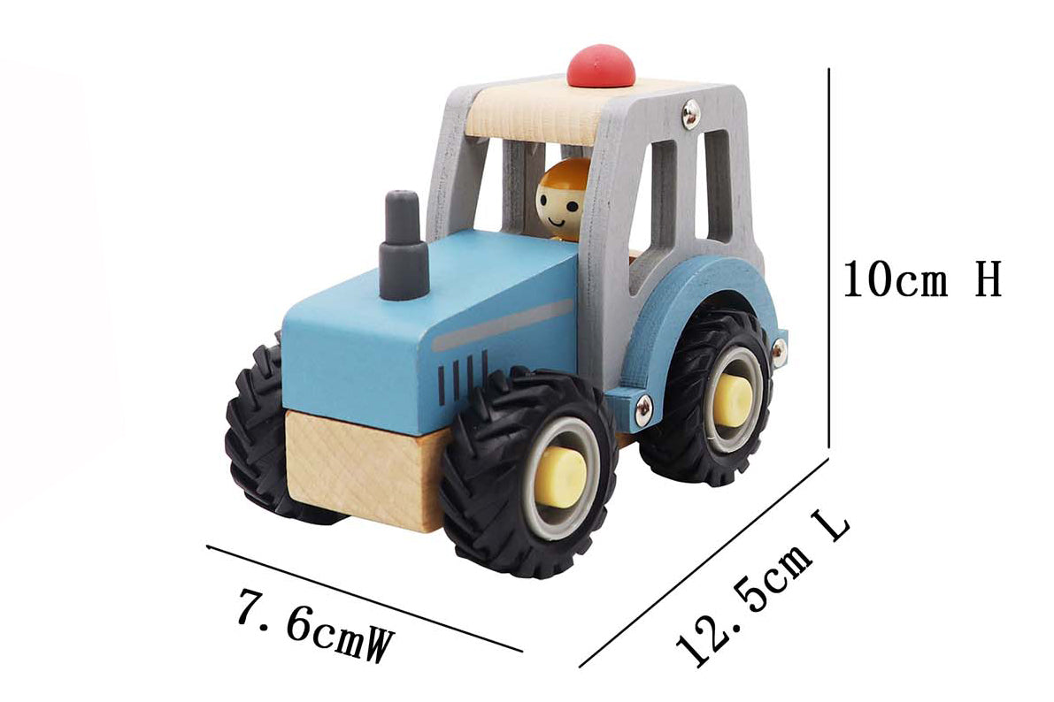 Tractor with Rubber Wheels  - Blue