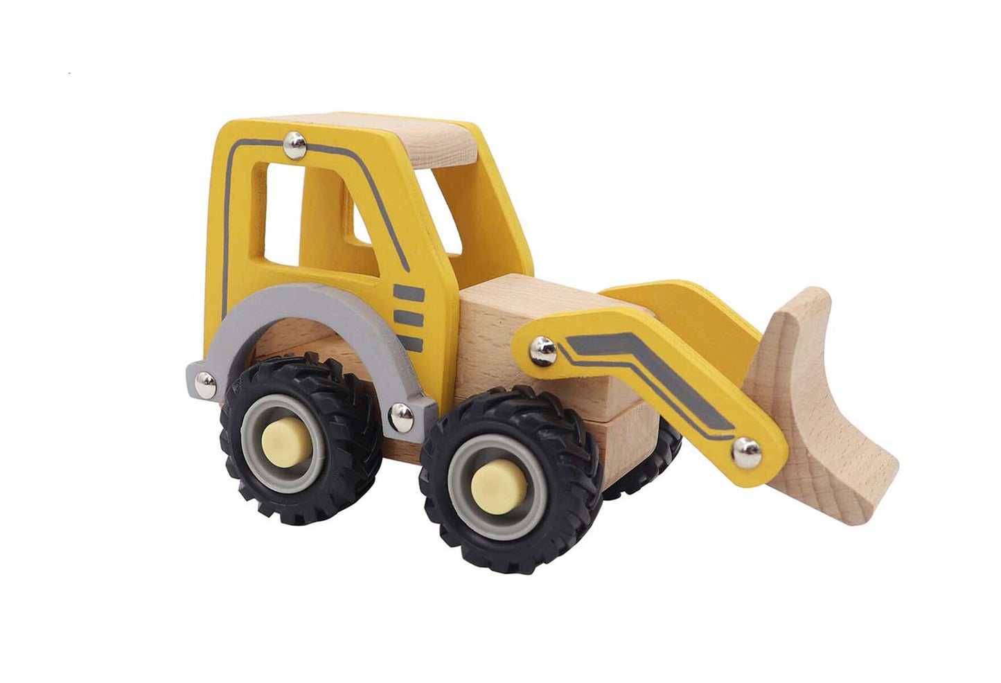 Wooden Bulldozer - rubber wheels