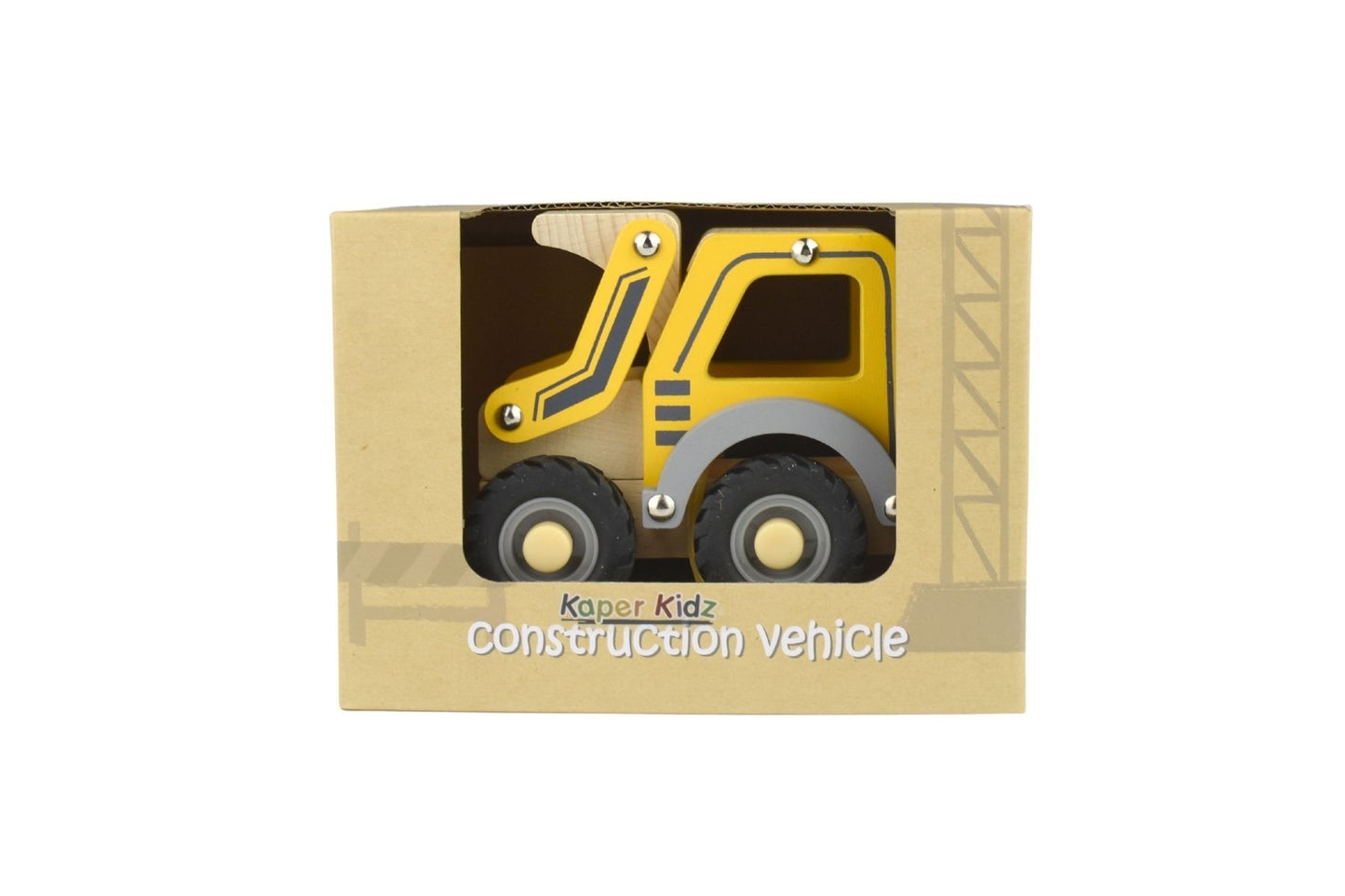 Wooden Bulldozer - rubber wheels