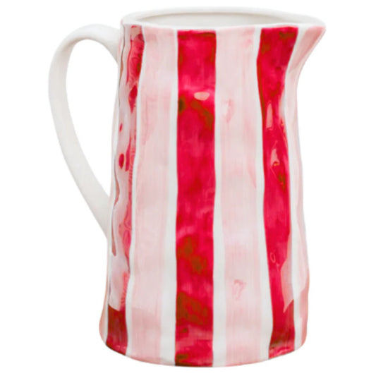 Medium Jug - Pink & Red Stripe