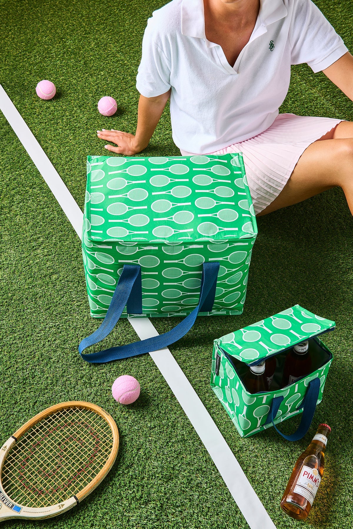 Large Insulated Picnic Tote - Tennis