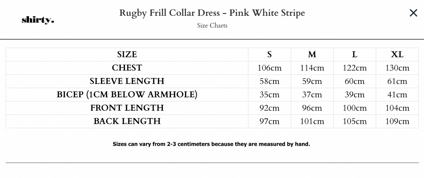 Rugby Frill Collar Dress - Pink White Stripe
