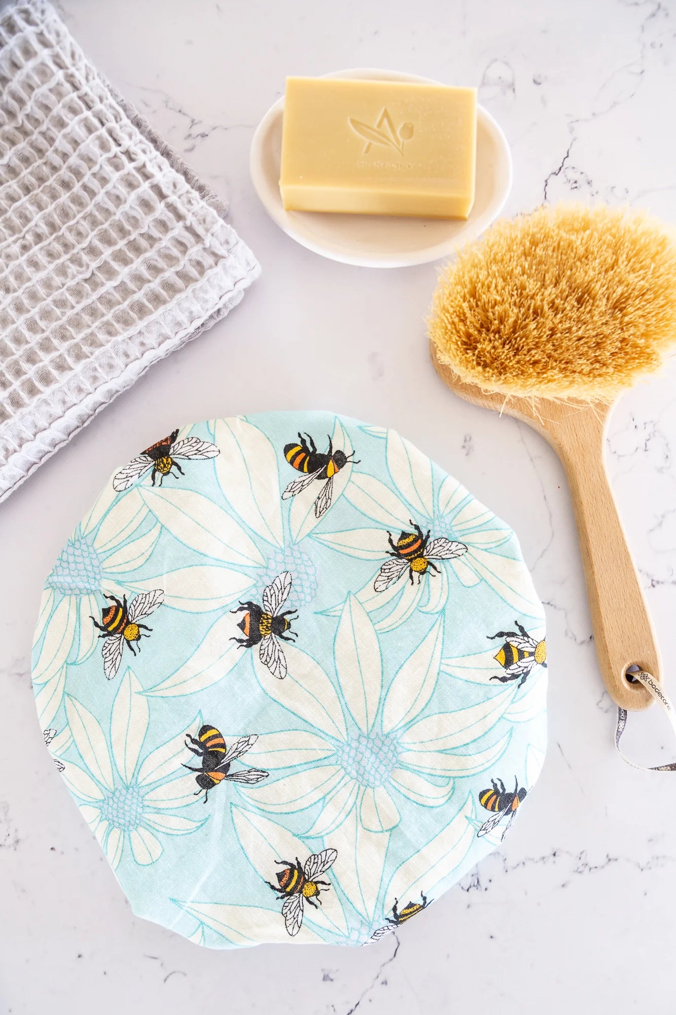 Linen Show Cap // Flower Bees