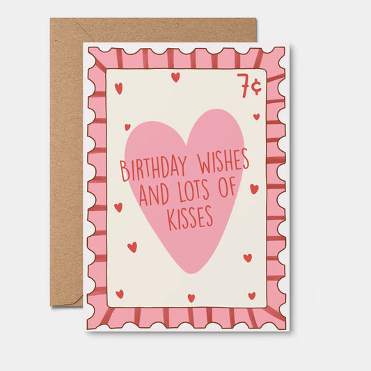 Birthday Card - Wishes Kisses