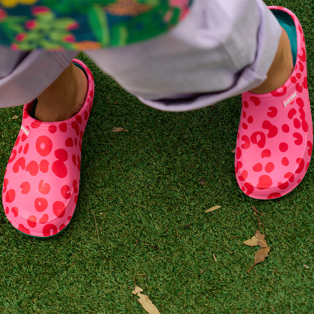 Gummies, Memory Foam Clog - Cheetah Spot Pink