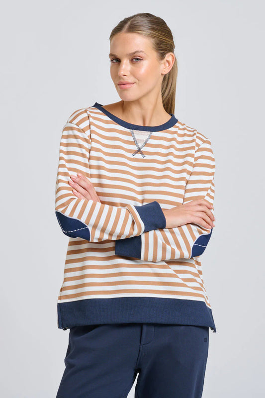 Classic Zipside Sweatshirt - Caramel / White
