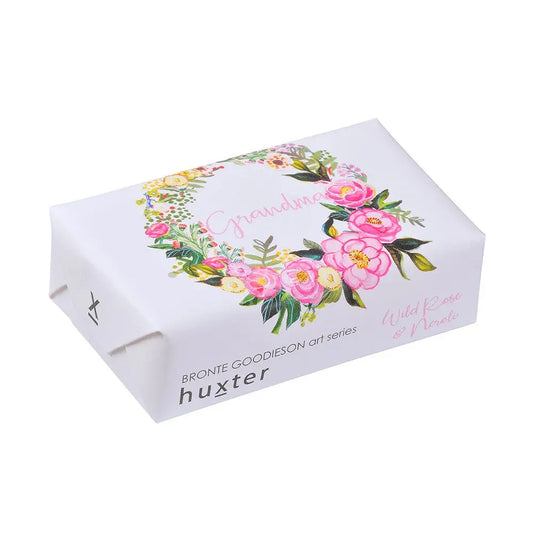 Wrapped Soap - 'pink Florals Wreath' - Grandma