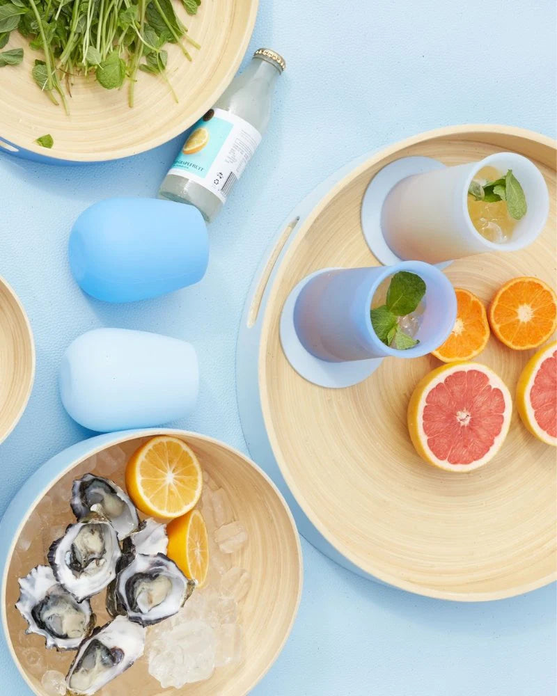 Vegan Leather Picnic Rug // taormina | sky + kingfisher