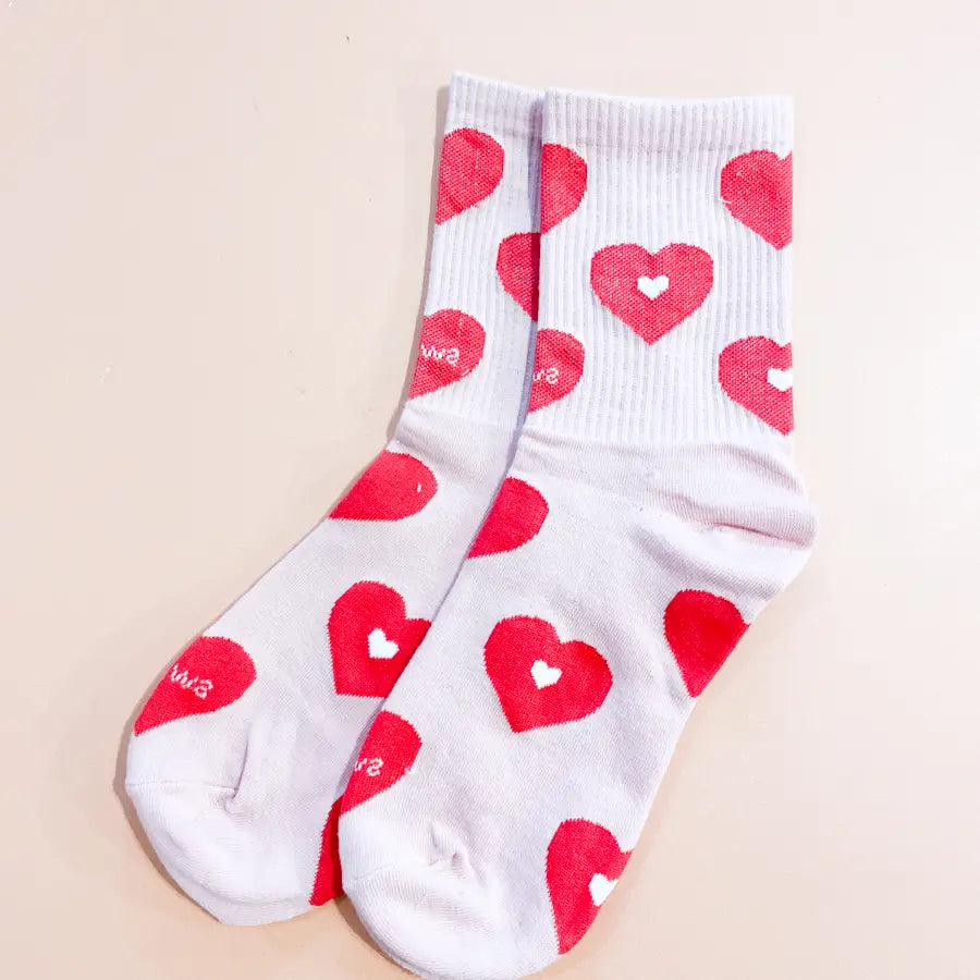 Valentine Rib Neck Crew Socks