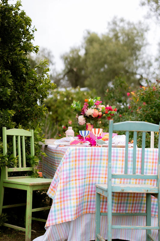 Candy Gingham Cotton Tablecloth