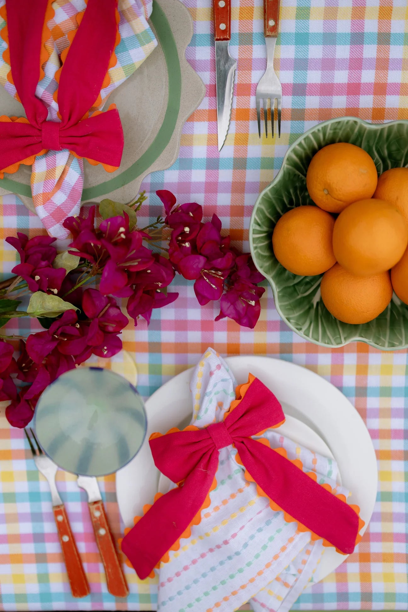 Candy Gingham Cotton Tablecloth