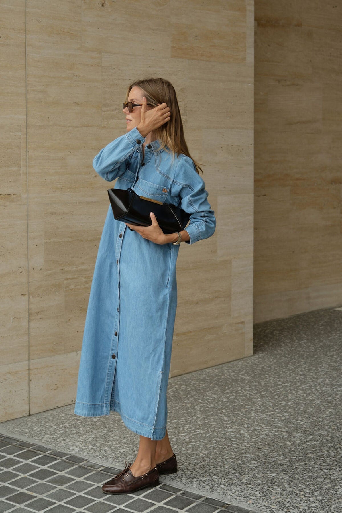 Rae Long Sleeve Midi Dress - New Vintage Blue