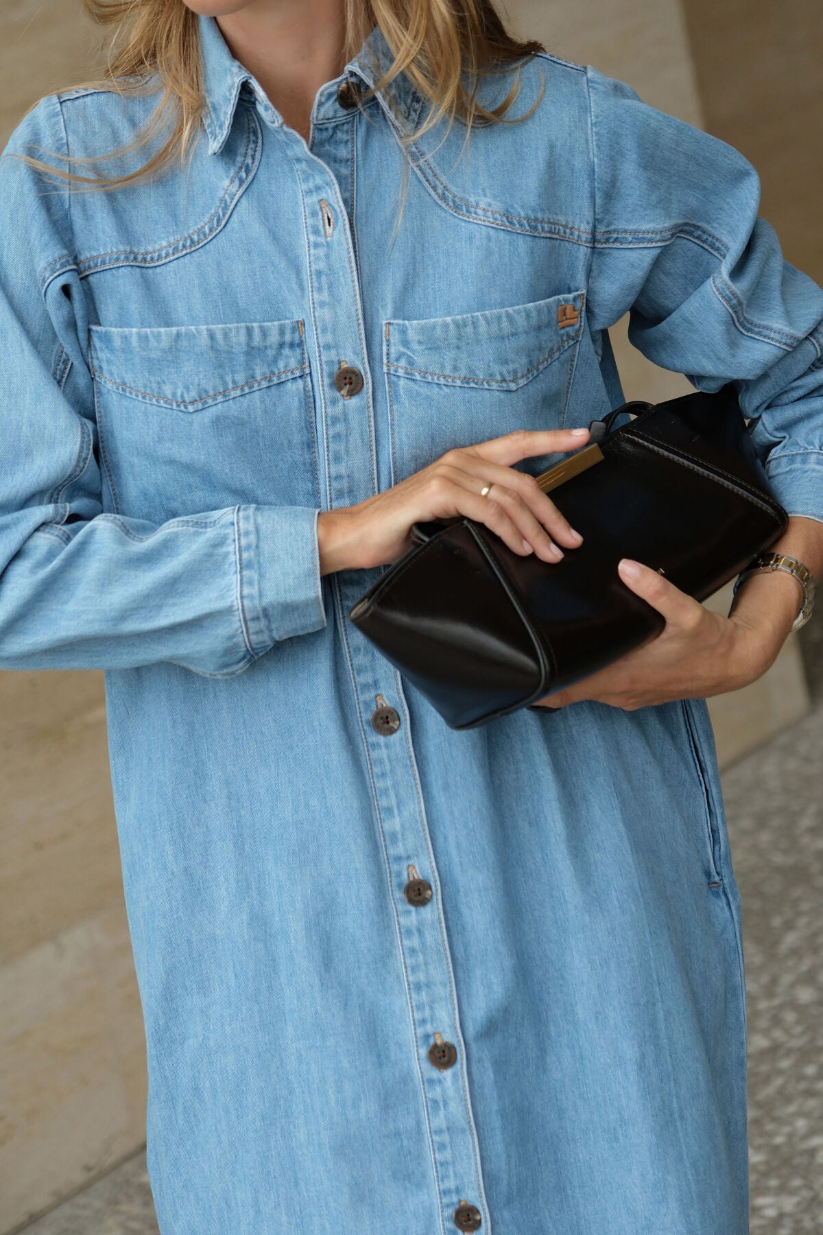 Rae Long Sleeve Midi Dress - New Vintage Blue