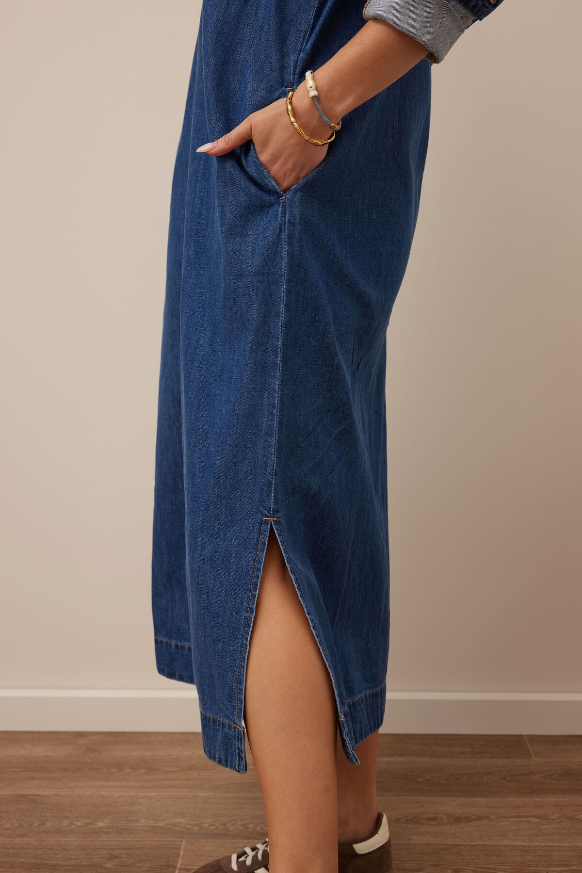Rae Long Sleeve Midi Dress - Fresh Indigo