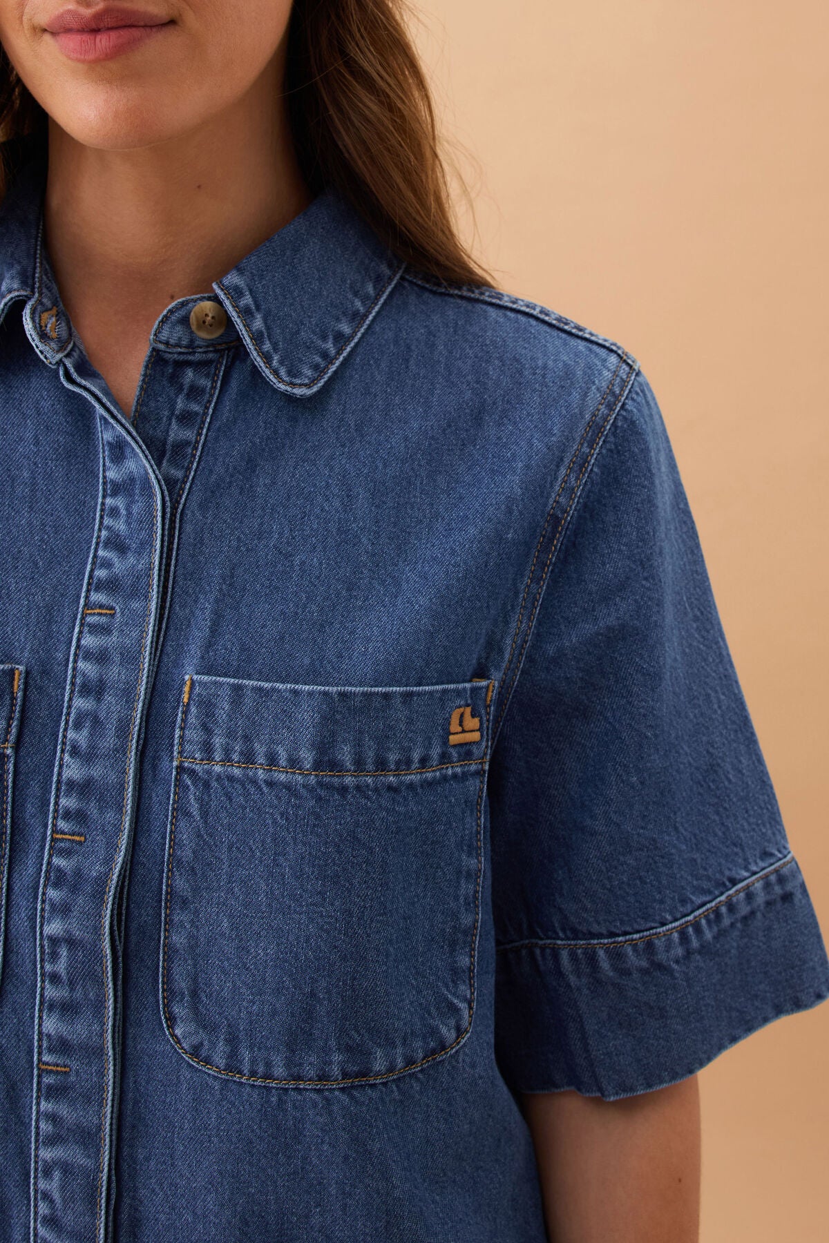 Noa Short Sleeve Shirt - Fresh Indigo