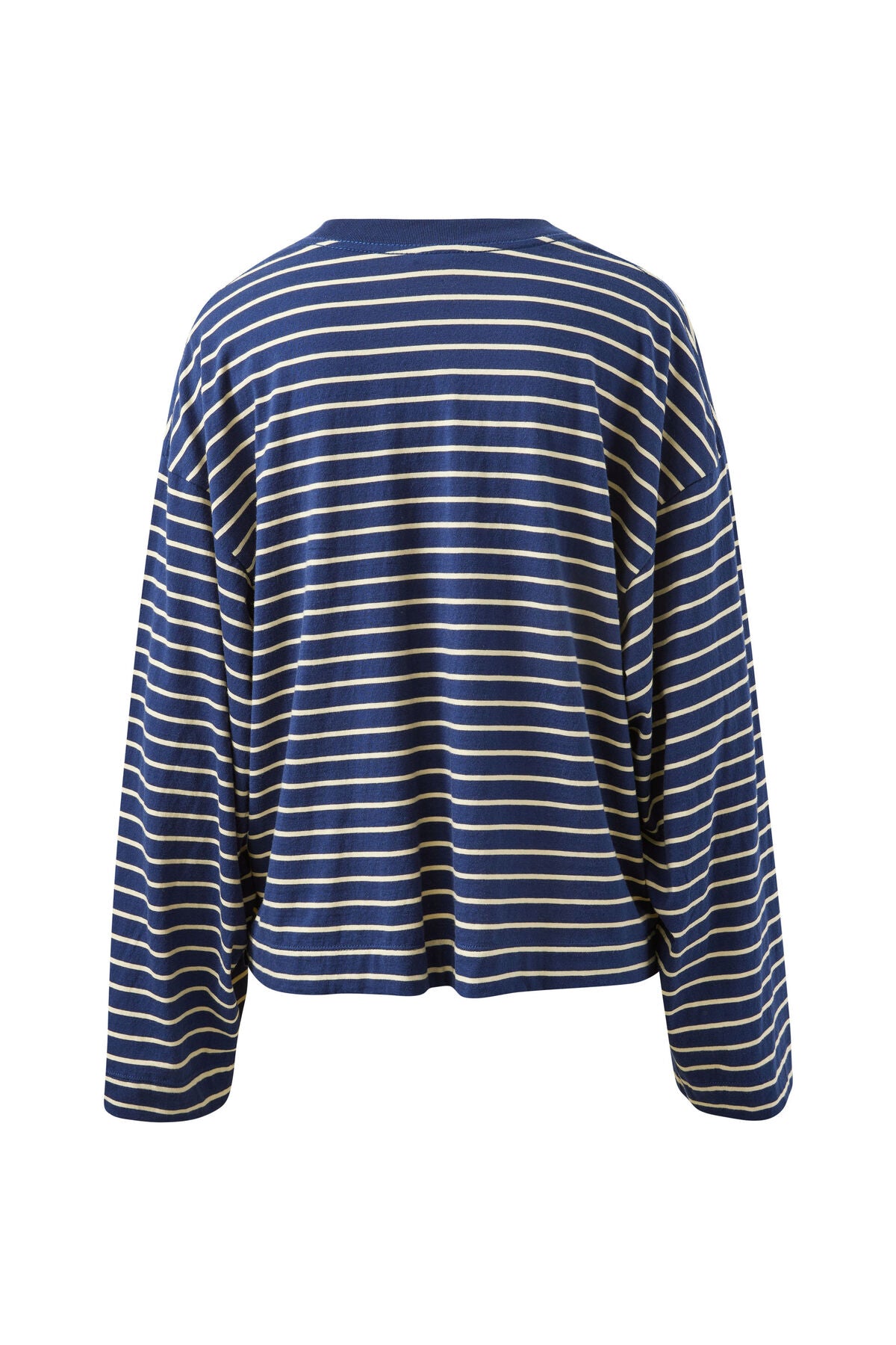 Beau Long Sleeve Slouchy Tee - Heritage navy/marshmallow stripe