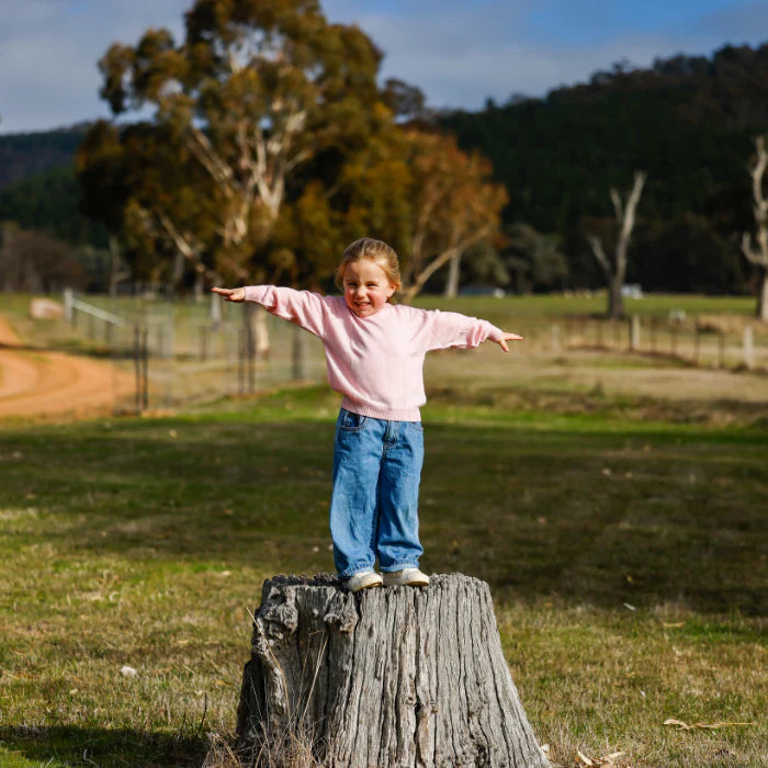 100% Australian Merino Wool Jumper - Tutu Pink