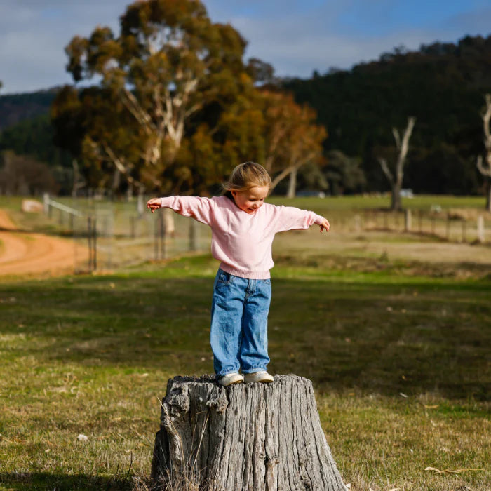 100% Australian Merino Wool Jumper - Tutu Pink