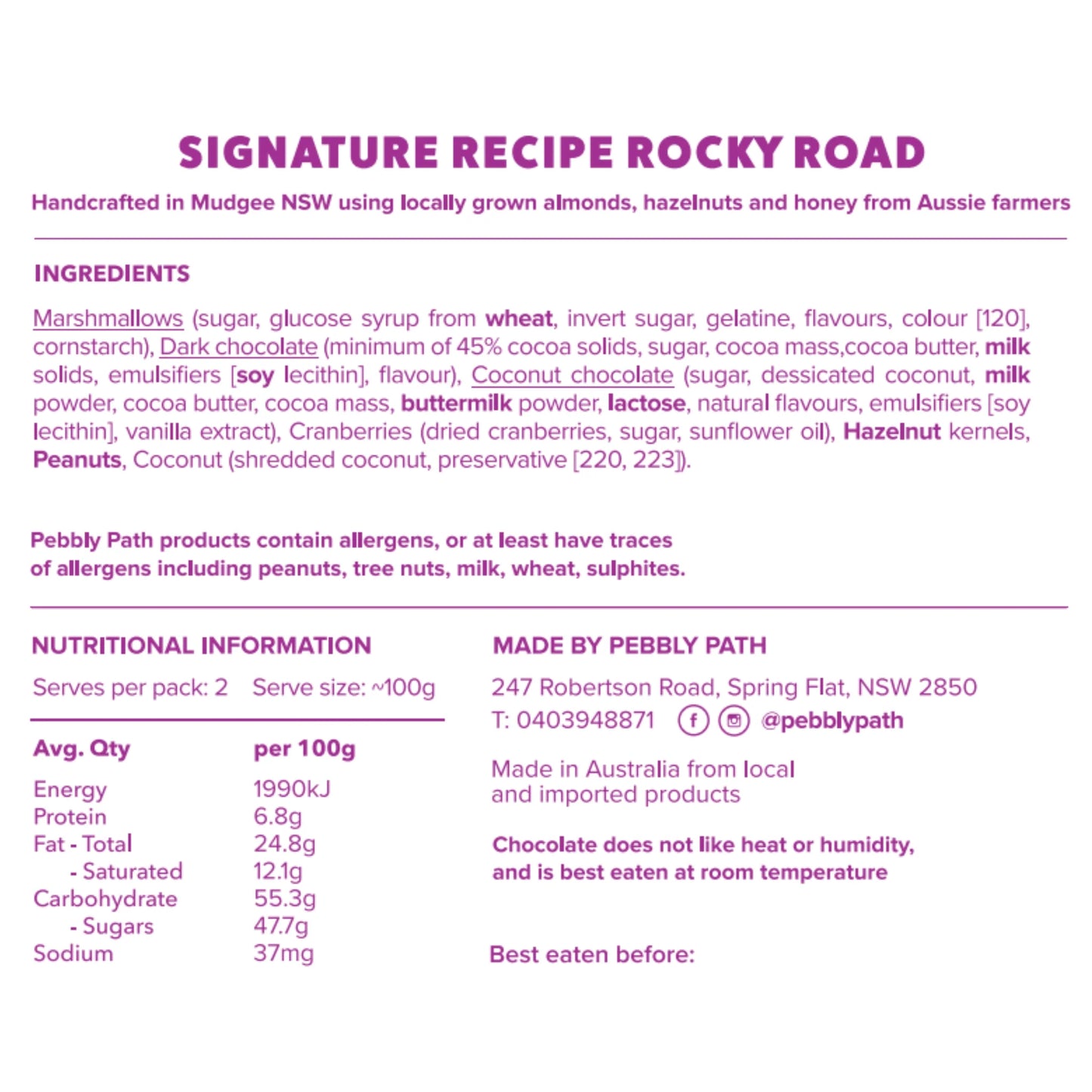Pebbly Path | Signature Recipe Rocky Road