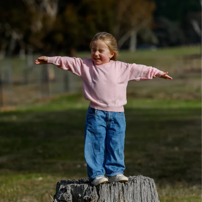 100% Australian Merino Wool Jumper - Tutu Pink