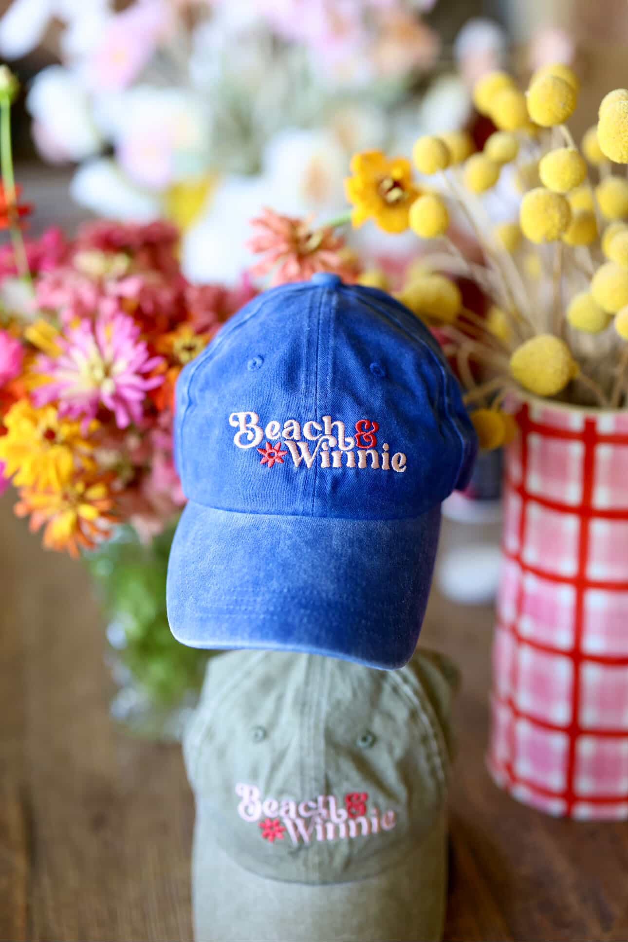 Beach & Winnie Caps - Blue or Khaki