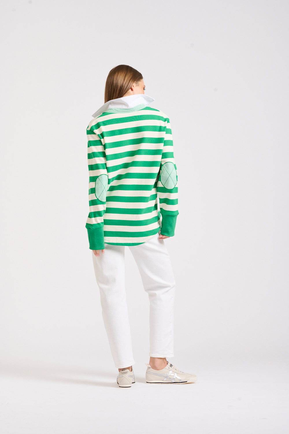 Rugby Cotton Sweatshirt - Green Stripe