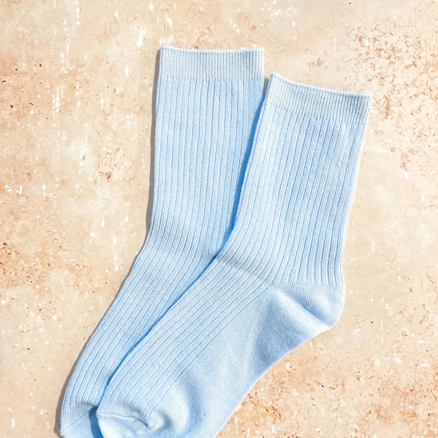 Ruena Basic Ribbed Socks - Baby Blue