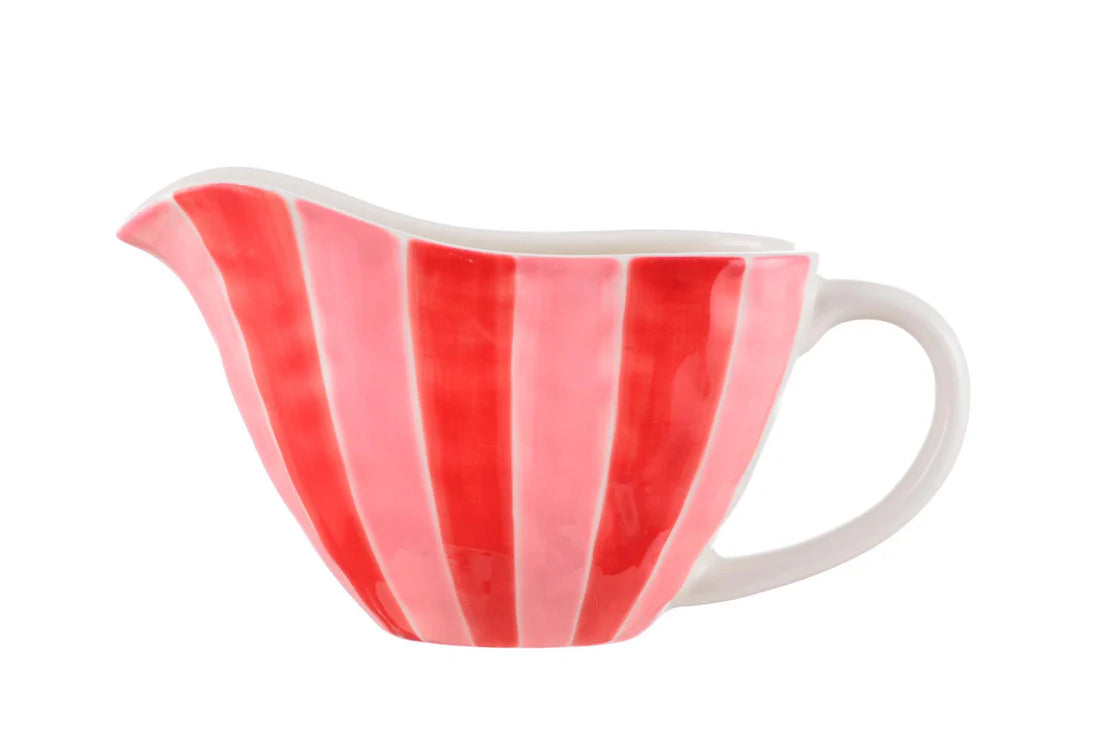 Gravy Jug - Pink and Red Stripe
