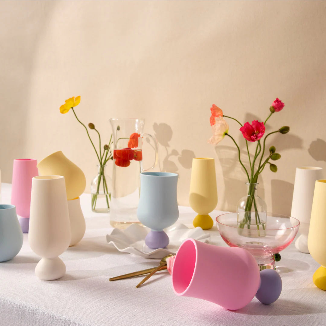 Unbreakable Silicone Bubble Goblet Set - (All Colours)