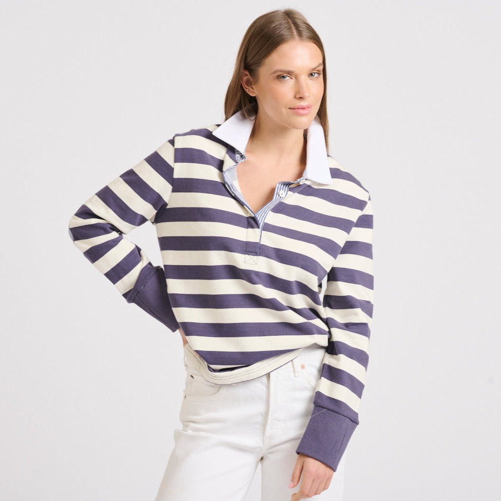 Rugby Cotton Sweatshirt - Old Navy Stripe