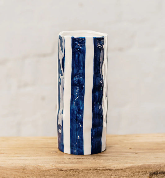 Medium Vase - Navy Stripe