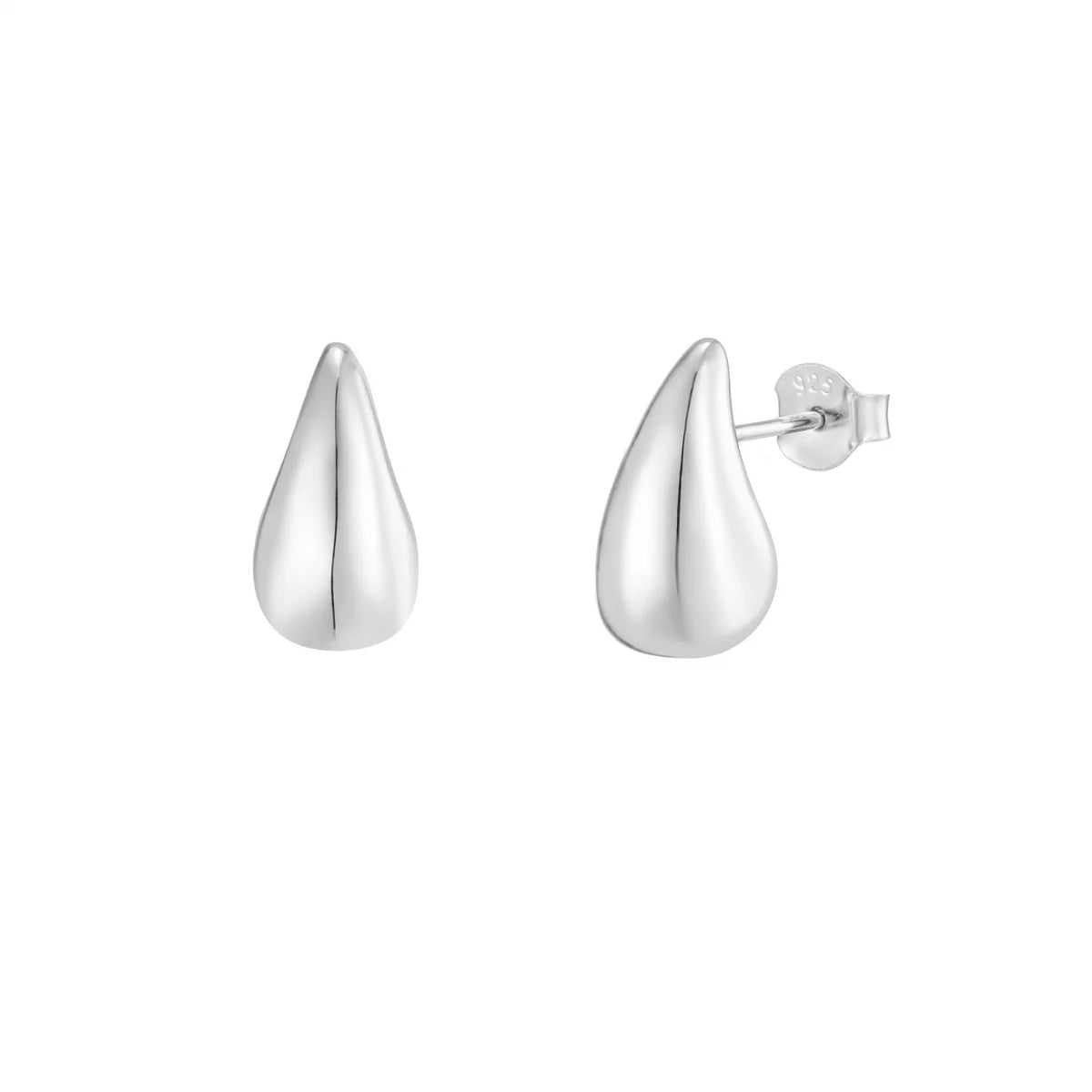 Small Silver Water Drop Studs