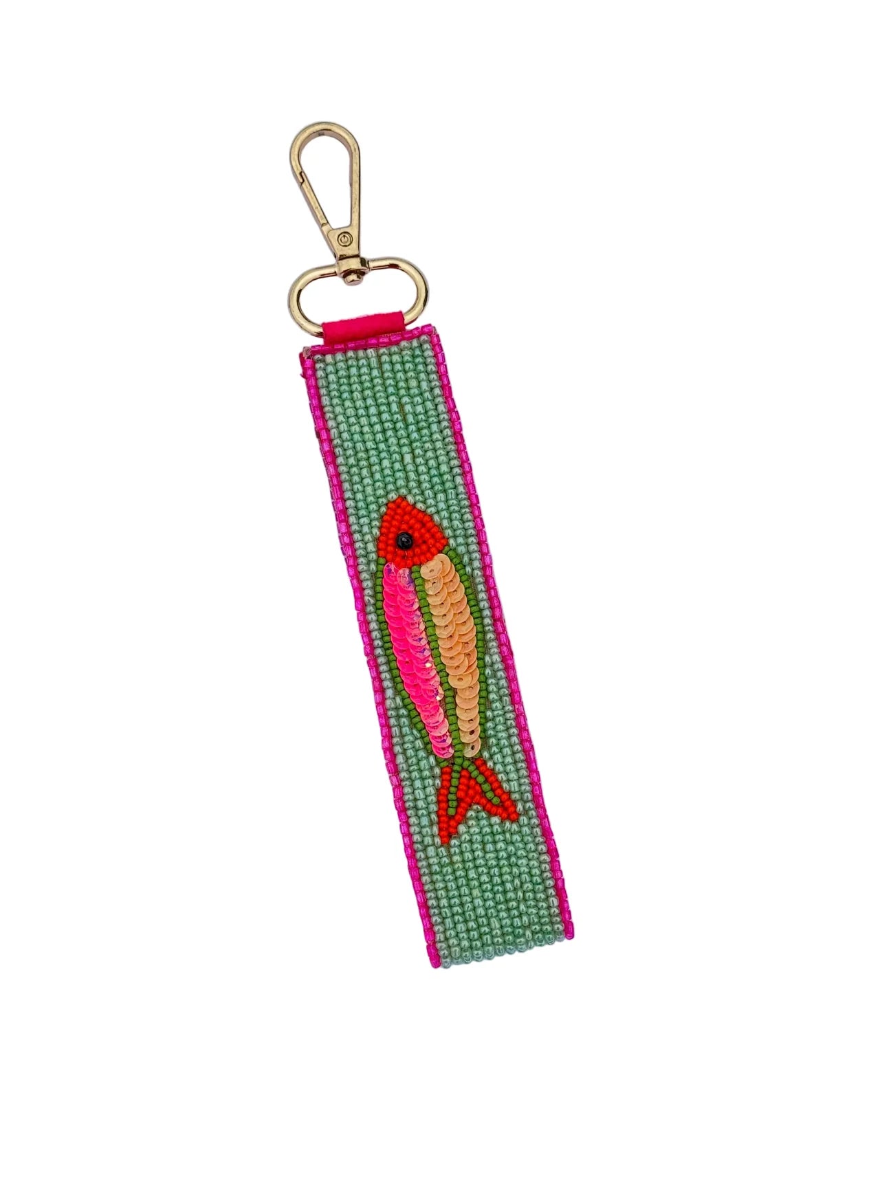 Bright Fish Beaded Keychain