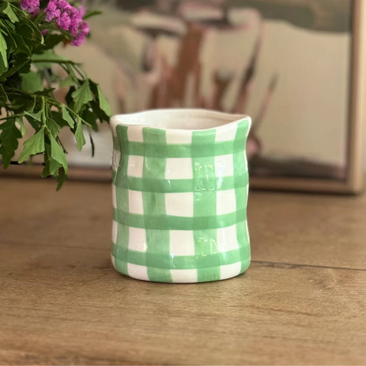 Japanese Honey Suckle - Mint Green Gingham Candle