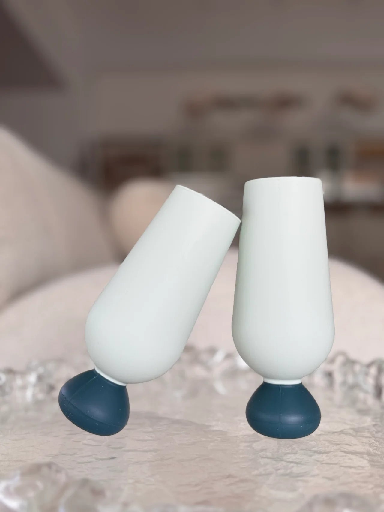 Unbreakable Silicone Bubble Champagne Flute Set - (All colours)