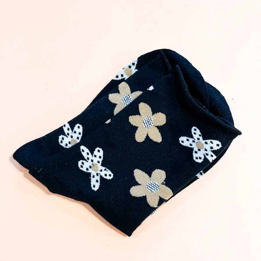 Jennifer Flower Crew Socks