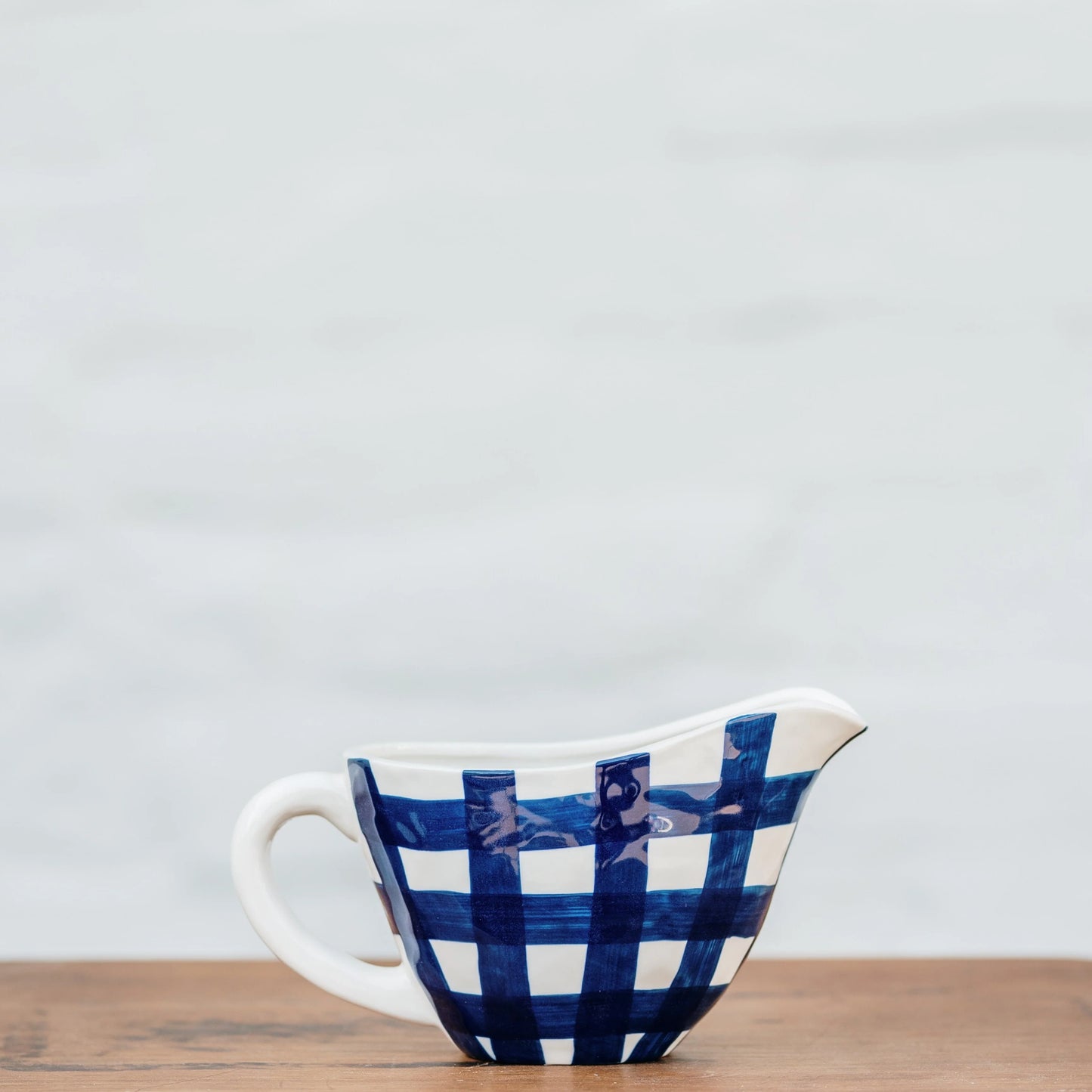 Navy Gingham - Gravy Jug